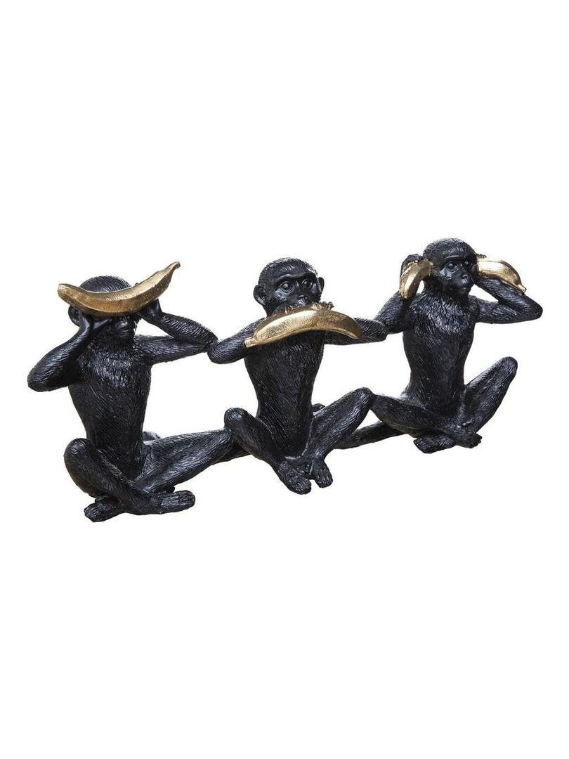 Objet résine singe sagesse Noir - Kiabi