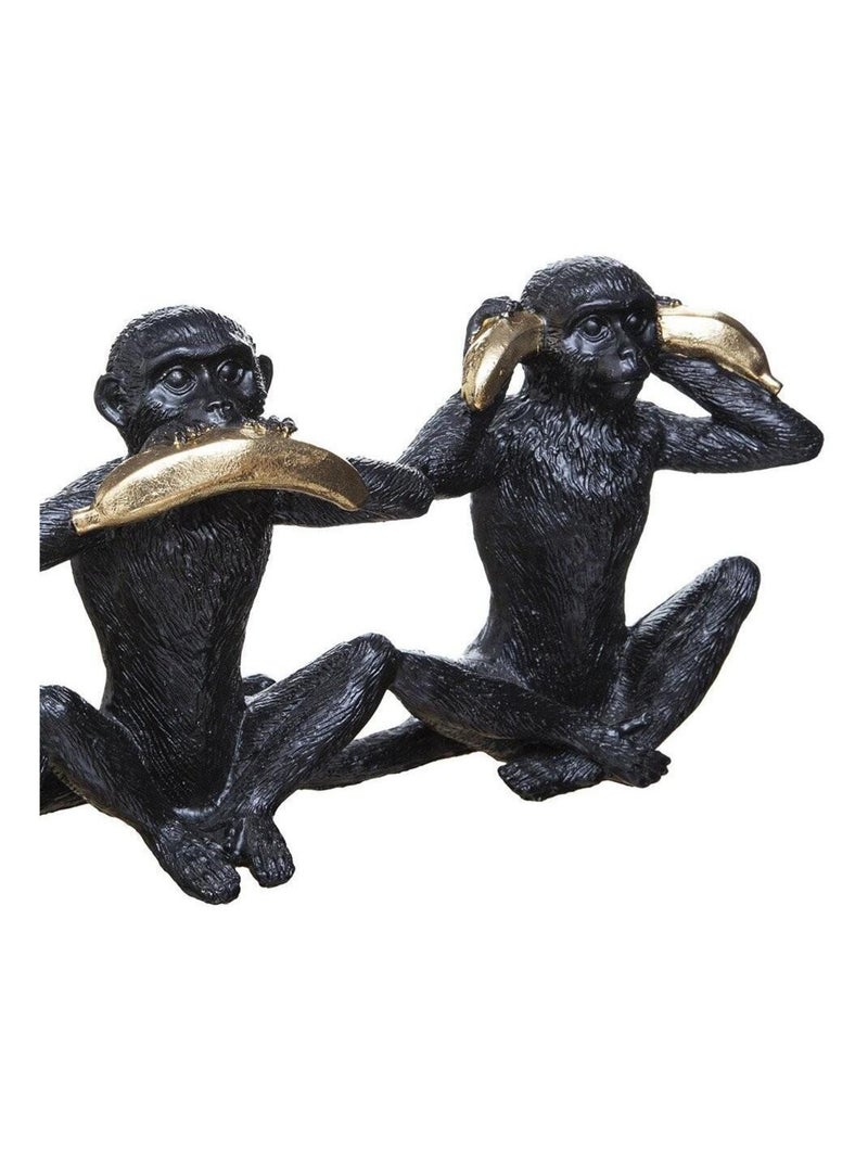 Objet résine singe sagesse Noir - Kiabi