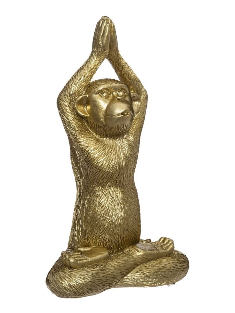 Objet résine singe yoga doré 17 cm X3 Doré/or - Kiabi