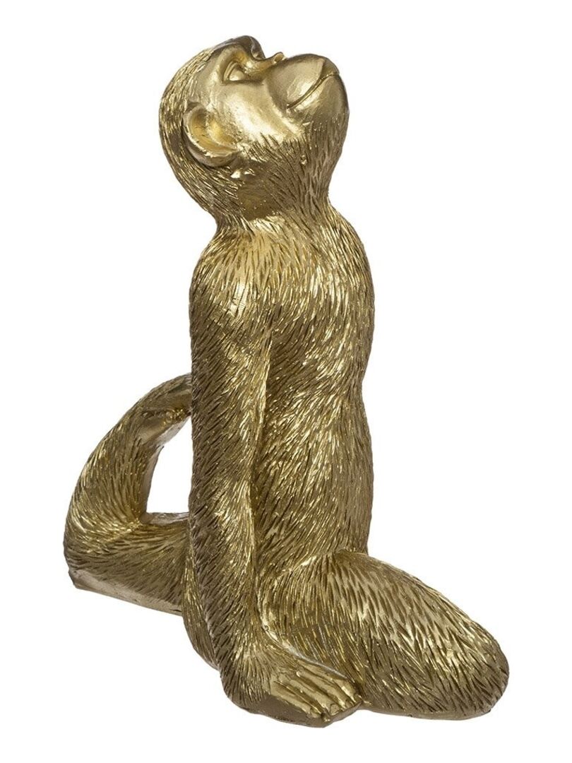 Objet résine singe yoga doré 17 cm X3 Doré/or - Kiabi