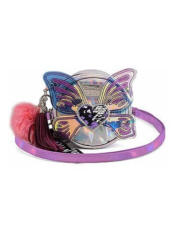 Oh My Pop Ailes Sac à Bandoulière Rond Petit, Argent