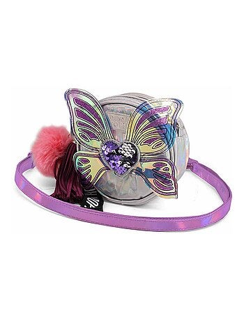 Oh My Pop Ailes Sac à Bandoulière Rond Petit, Argent