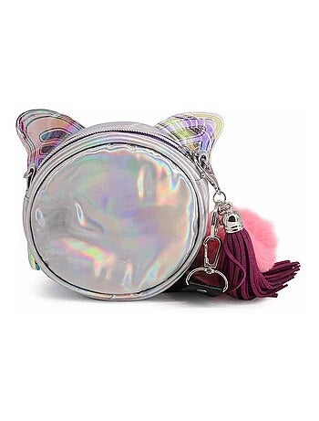 Oh My Pop Ailes Sac à Bandoulière Rond Petit, Argent