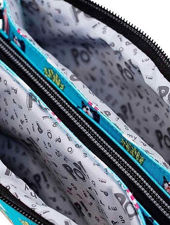 Oh My Pop Angry Cat Trousse Triple HS, Turquoise