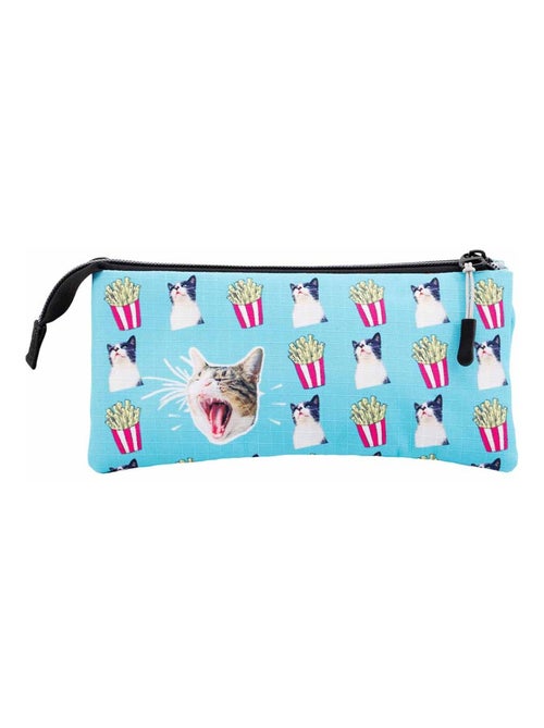 Oh My Pop Angry Cat Trousse Triple HS, Turquoise - Kiabi