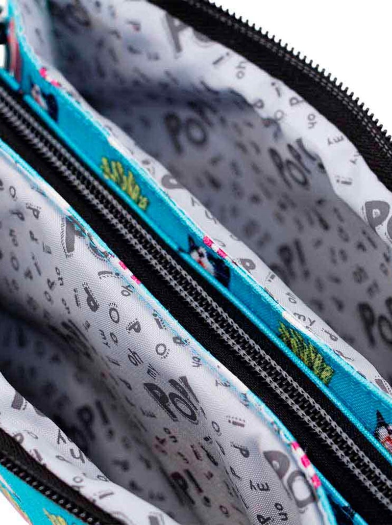 Oh My Pop Angry Cat Trousse Triple HS, Turquoise Bleu turquoise - Kiabi
