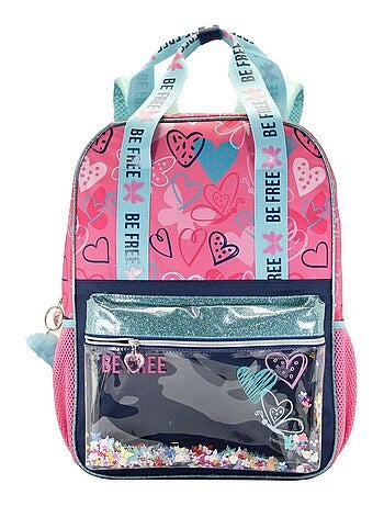 Oh My Pop Be Free Sac à dos Glitter, Rose