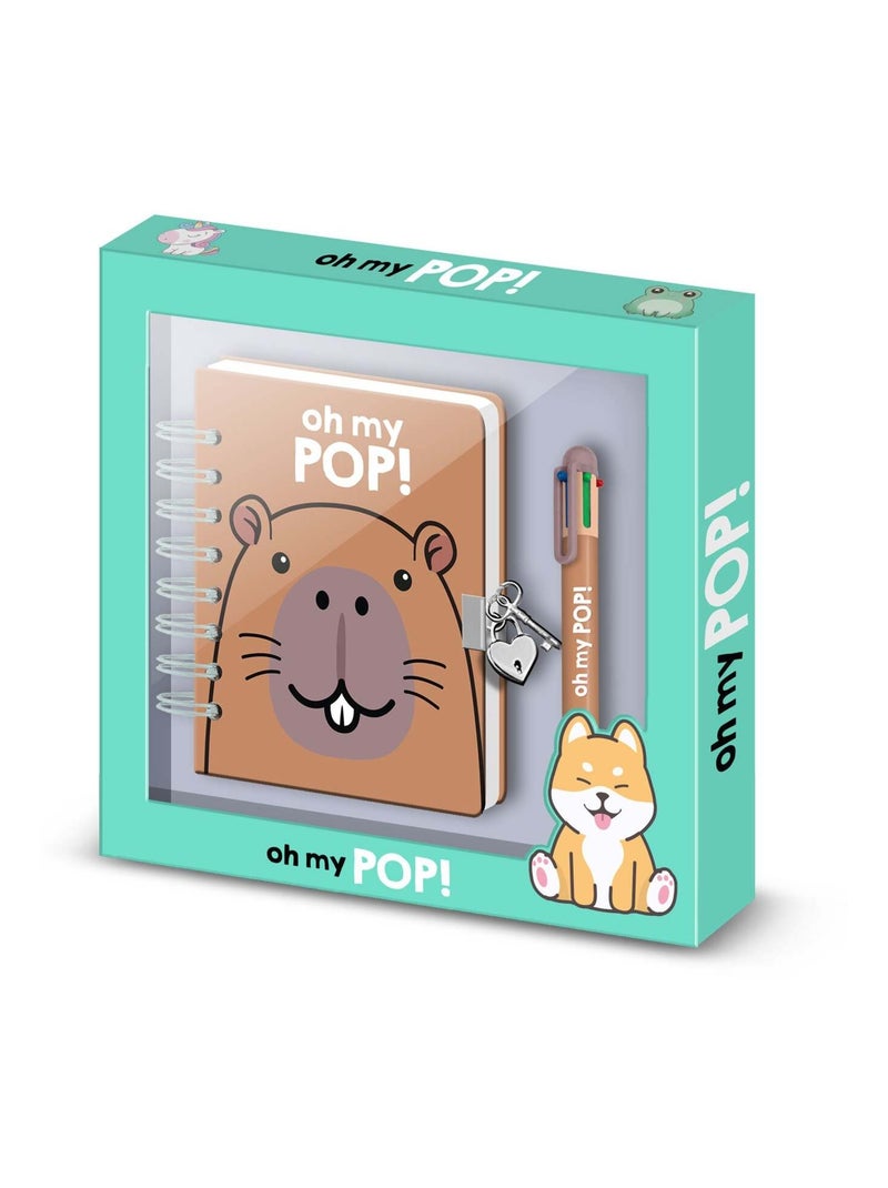 Oh My Pop Capybara Pack de Journal A5 + Stylo 6 Couleurs, Multicolore Multicolore - Kiabi
