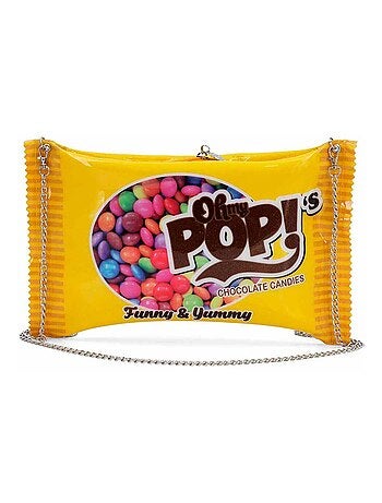 Oh My Pop Chococandy Sac à Bandoulière Chaîne, Jaune