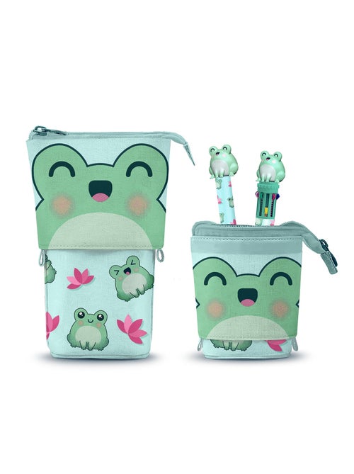 Oh My Pop Froggy Trousse Cute + Stylo 10 Couleurs + Stylo Gel Effaçable, Turquoise - Kiabi