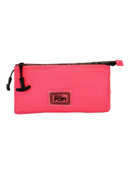 Oh My Pop Fucsia Neon Trousse Triple Mesh, Rose - Kiabi Oh My Pop Fucsia Neon Trousse Triple Mesh, Rose - Kiabi