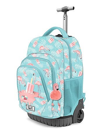 Oh My Pop Ice Flamingo Sac à dos à Roulettes GTS FAN, Turquoise