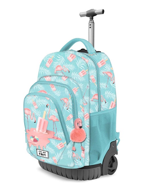 Oh My Pop Ice Flamingo Sac à dos à Roulettes GTS FAN, Turquoise - Kiabi