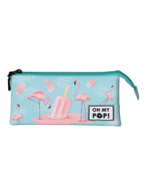 Oh My Pop Ice Flamingo Trousse Triple, Turquoise - Kiabi