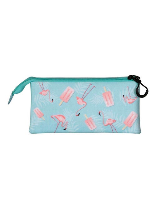 Oh My Pop Ice Flamingo Trousse Triple, Turquoise - Kiabi