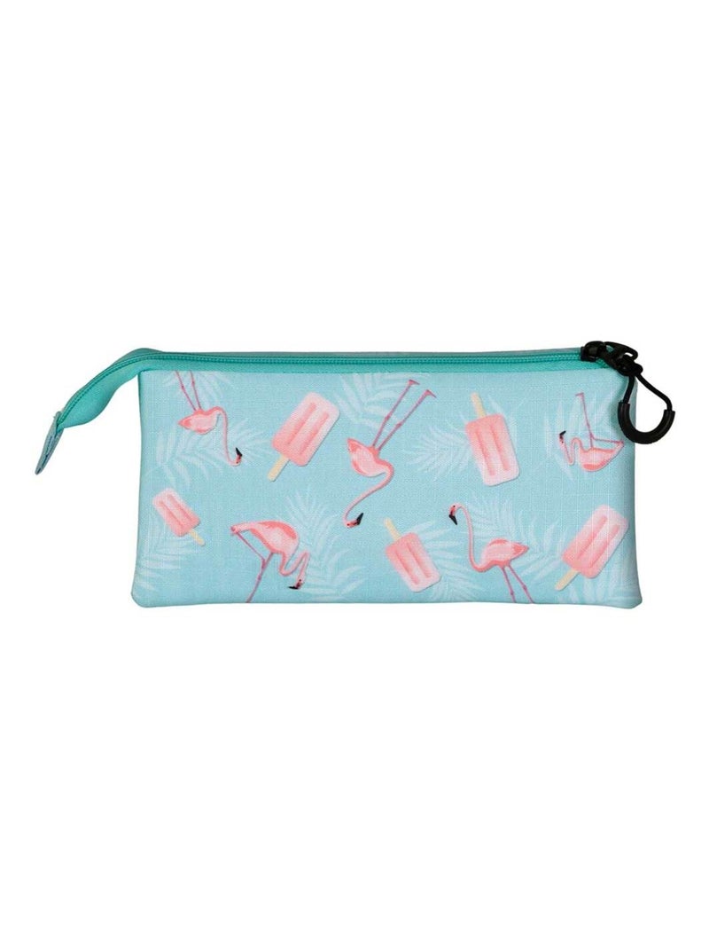 Oh My Pop Ice Flamingo Trousse Triple, Turquoise Bleu turquoise - Kiabi