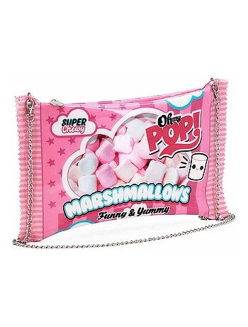 Oh My Pop Marshmallow Sac à Bandoulière Chaîne, Rose