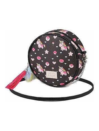 Oh My Pop Popnicorn Sac à Bandoulière Rond, Noir