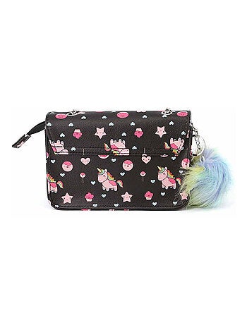 Oh My Pop Popnicorn Sac à Bandoulière Satchel Chaîne, Noir