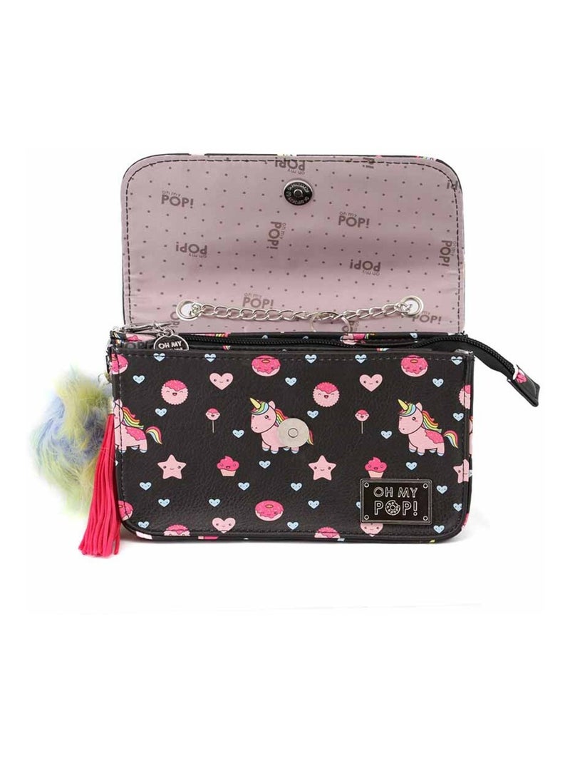 Oh My Pop Popnicorn Sac à Bandoulière Satchel Chaîne, Noir Noir - Kiabi