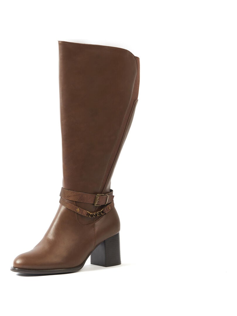 OHC - Bottes 2XL pour mollets larges - Modele Lemon Marron foncé - Kiabi