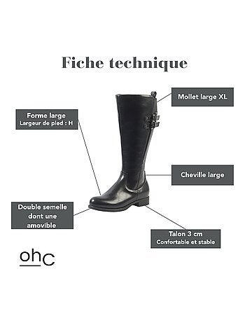OHC - Bottes XL pour mollets larges - Modele Banana