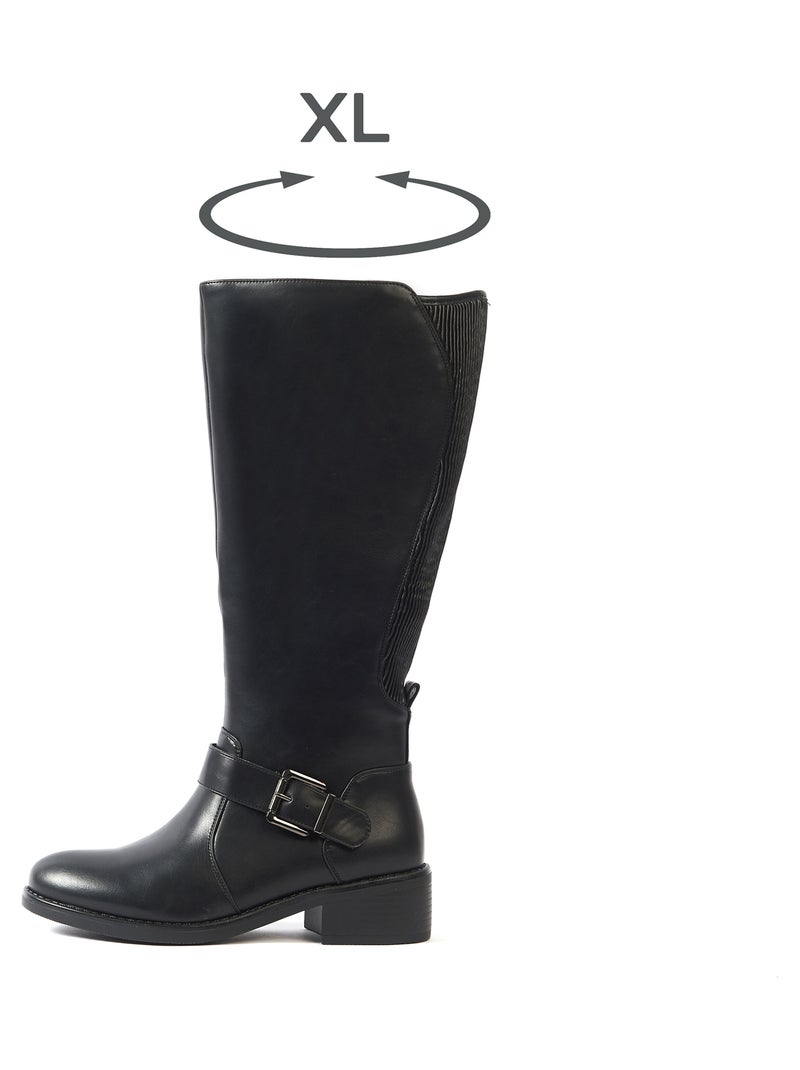 OHC - Bottes XL pour mollets larges - Modele Kiwi Noir - Kiabi