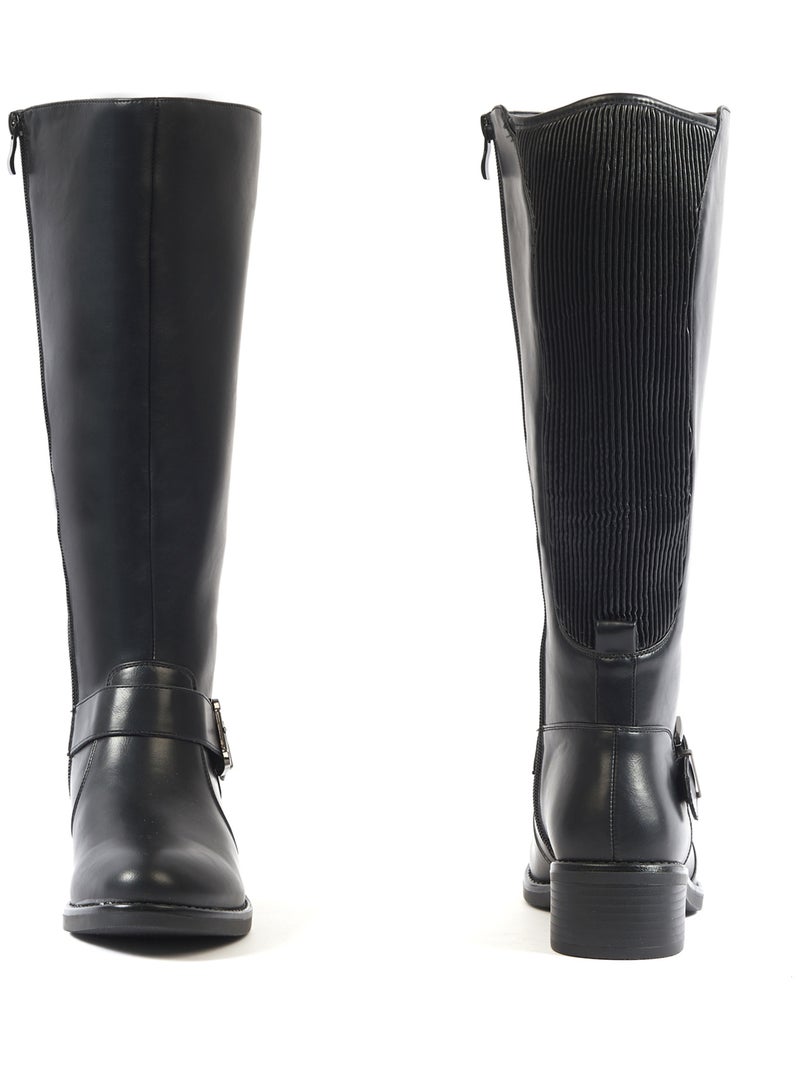 OHC - Bottes XL pour mollets larges - Modele Kiwi Noir - Kiabi