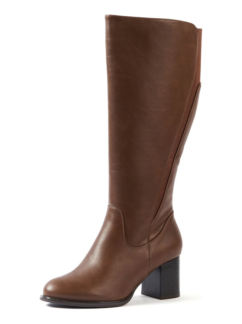 OHC - Bottes XL pour mollets larges - Modele Mango Marron foncé - Kiabi