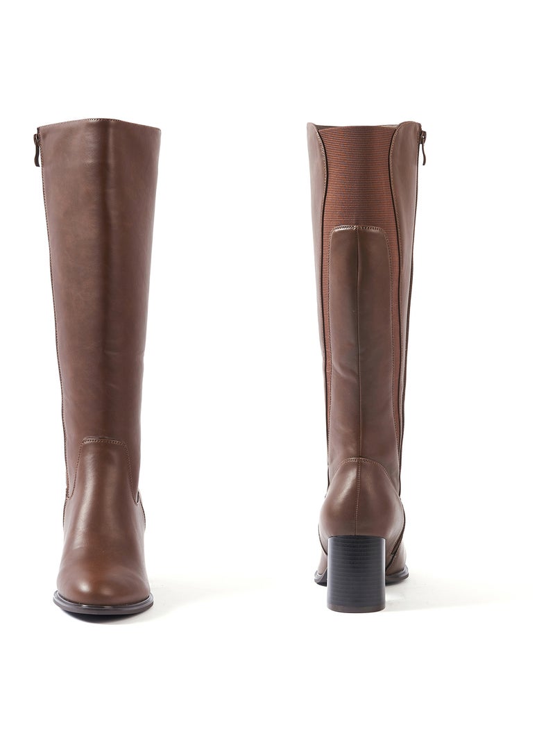 OHC - Bottes XL pour mollets larges - Modele Mango Marron foncé - Kiabi