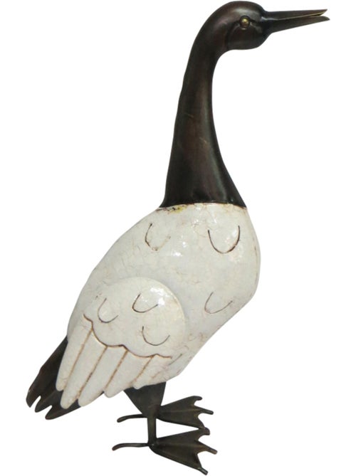 Oie en métal noir et blanc 46 cm - Kiabi Oie en métal noir et blanc 46 cm - Kiabi