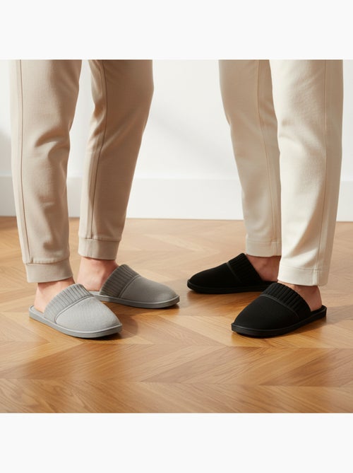 OLIVER GRANT PARIS Pantoufles Mules Homme Côtelées Pack 2 Paires - Kiabi