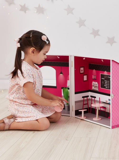 Olivia's Little World Maison de poupée City Café en bois pour fille rose TD-12953A - Kiabi