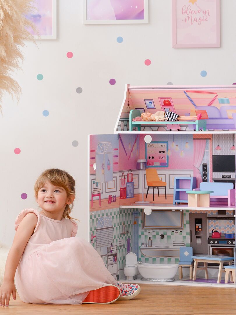 Maison de poupée en bois enfant 3 étages avec 17 accessoires Méditerranéen  Olivia's Little World - N/A - Kiabi - 174.99€