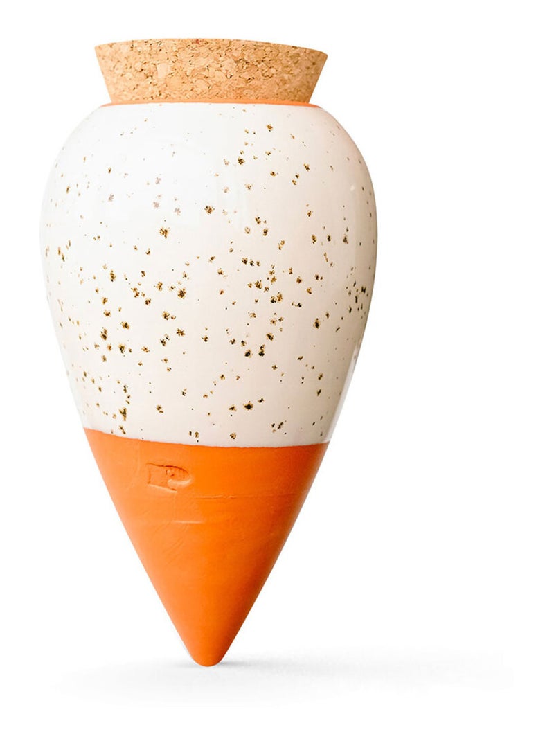 Olla Pépin en terre cuite finition blanc grainé Blanc - Kiabi