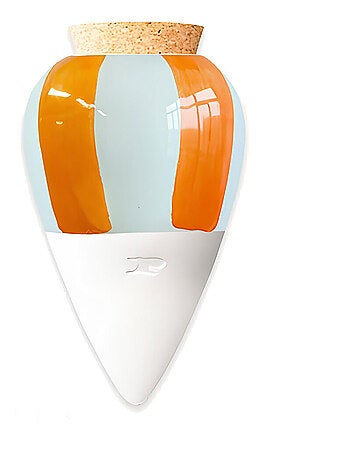 Olla Pépin – Modèle bleu ciel à rayures orange