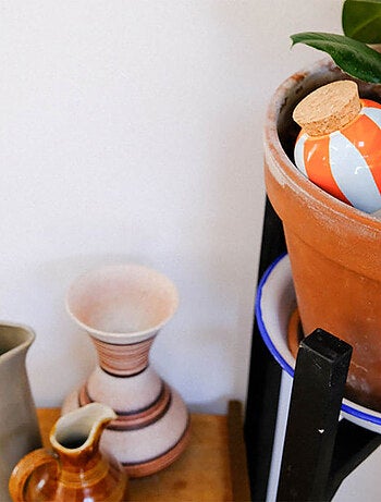 Olla Pépin – Modèle bleu ciel à rayures orange