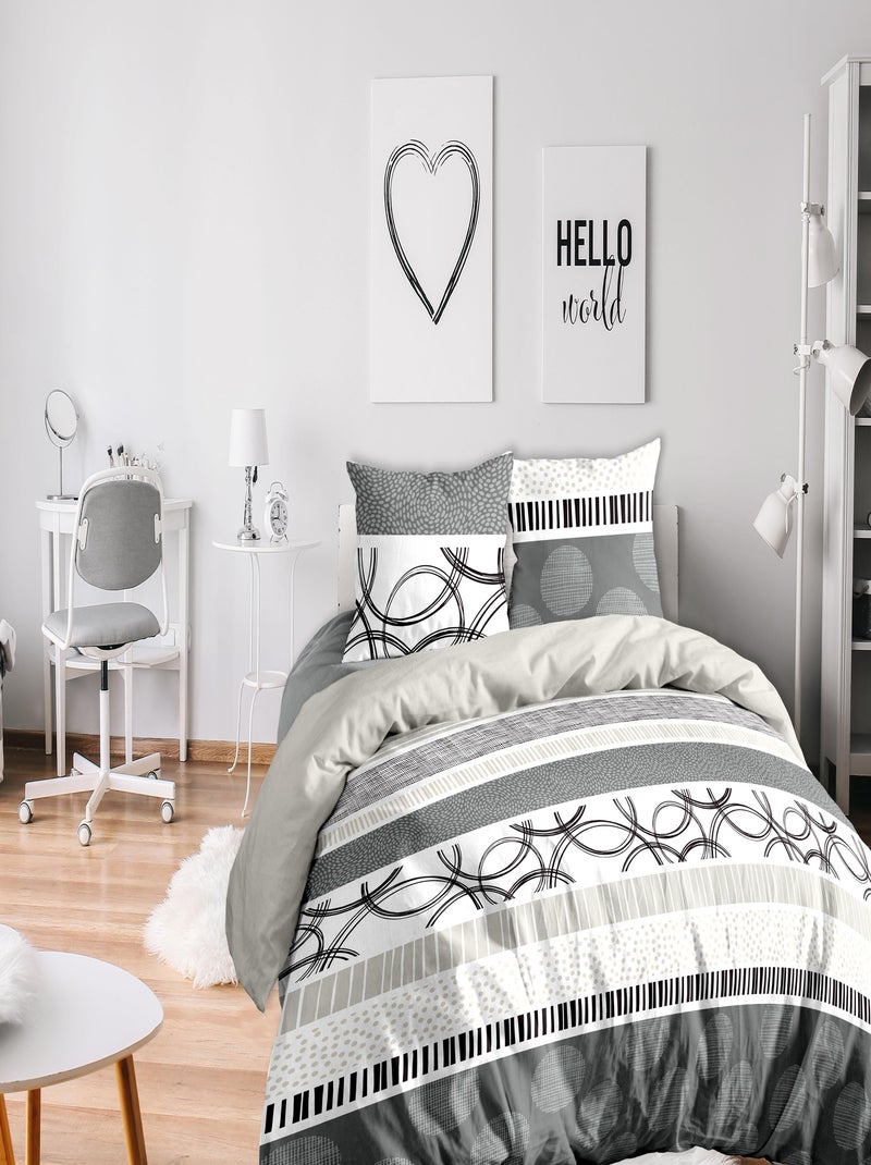 OLYMPE GRIS HC 240x220 AO + 2 TAIES PLACEES VP Gris - Kiabi
