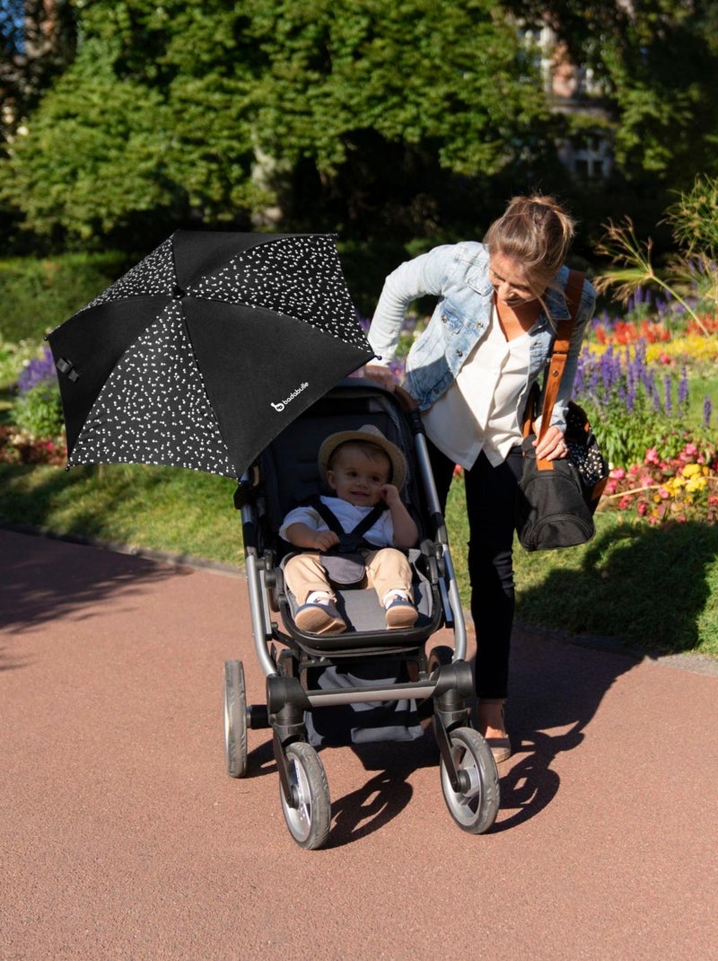 Ombrelle Universelle Anti UV 50+ pour Poussette 'Badabulle' Noir - Kiabi