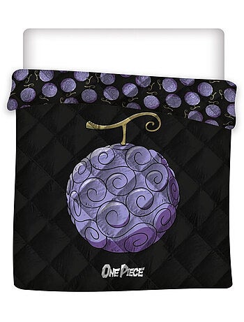 One Piece - Couette Imprimée Réversible, Fruit du Démon - Couvre Lit 240x220 cm