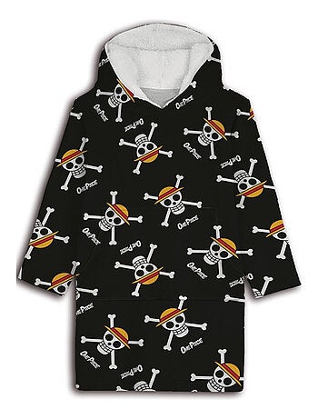One Piece - Plaid Polaire Enfant à Capuche - Couverture à Manches 7 à 14 ans