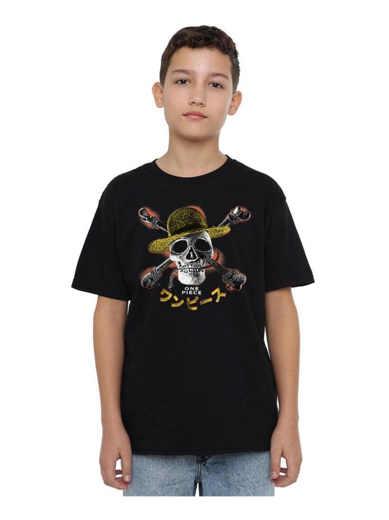One Piece - T-shirt STRAW HAT Noir - Kiabi