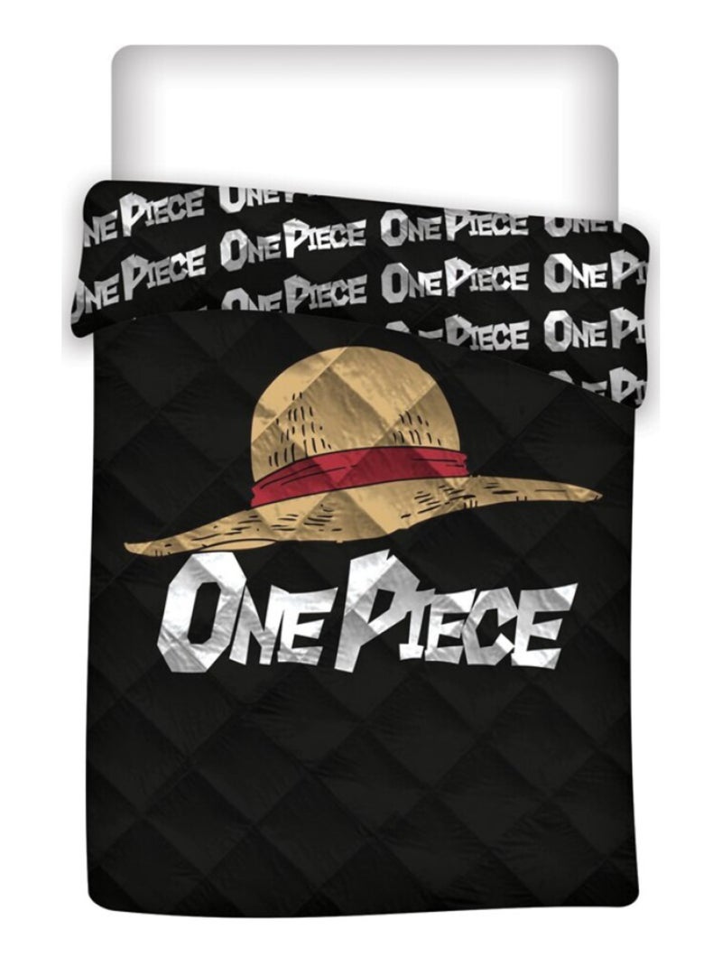 One Piece, Couette Enfant Imprimée Réversible, CHAPEAU DE PAILLE Noir - Kiabi