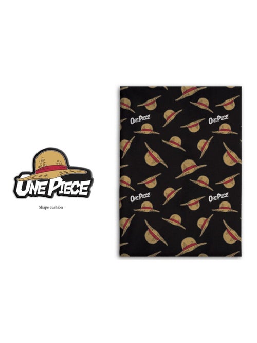 One Piece, Ensemble 2 pièces Plaid 100x140 cm et Coussin Décoratif Assortie, LUFFY - Kiabi