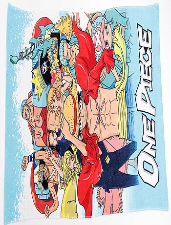 One Piece, Grande Serviette de Bain Enfant Imprimé 100% Coton, LUFFY