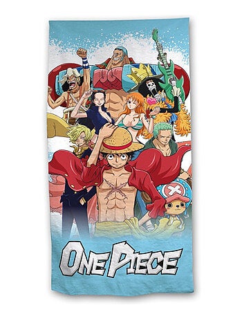 One Piece, Grande Serviette de Bain Enfant Imprimé 100% Coton, LUFFY, Drap de plage 90x170 cm