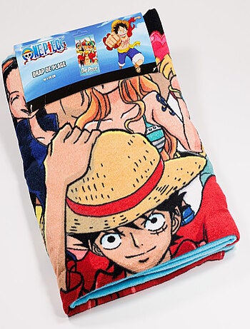 One Piece, Grande Serviette de Bain Enfant Imprimé 100% Coton, LUFFY, Drap de plage 90x170 cm