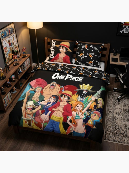 One piece housse de couette 220x240 cm + 2 taies 63x63 noir - Kiabi One piece housse de couette 220x240 cm + 2 taies 63x63 noir - Kiabi