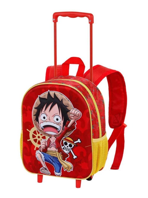 One Piece Luffy Sac à dos 3D à Roulettes Petit, Rouge - Kiabi
