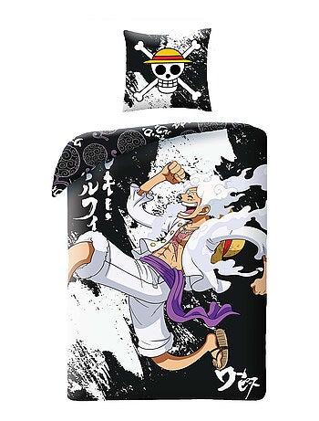 One Piece, Parure de Lit Enfant Imprimée Réversible, LUFFY GEAR